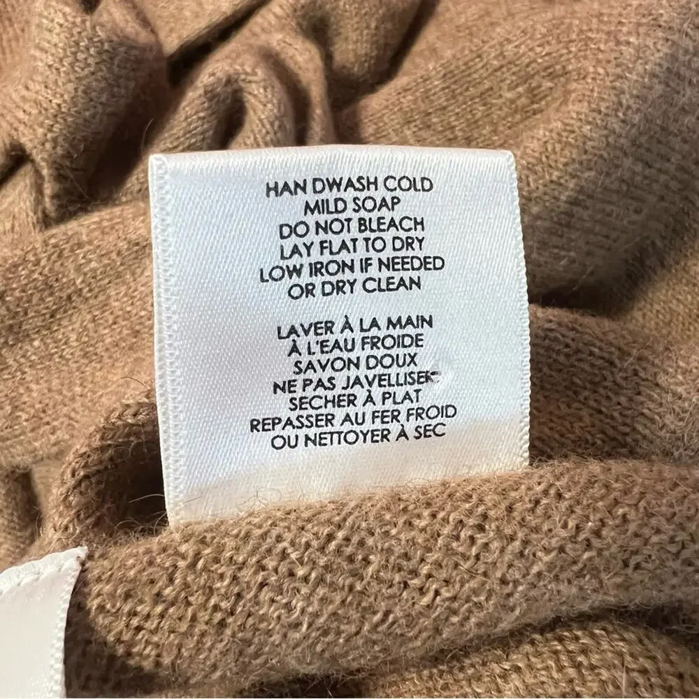Lauren Manoogian Alpaca Yak Knit Wrap Midi Skirt Neutral Tan Sz 1/S